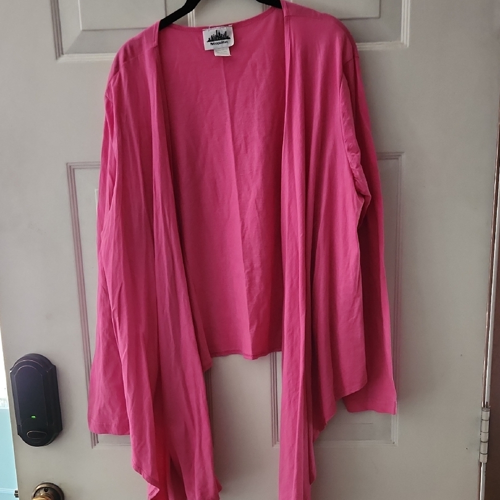 Pink Open Front Cardigan